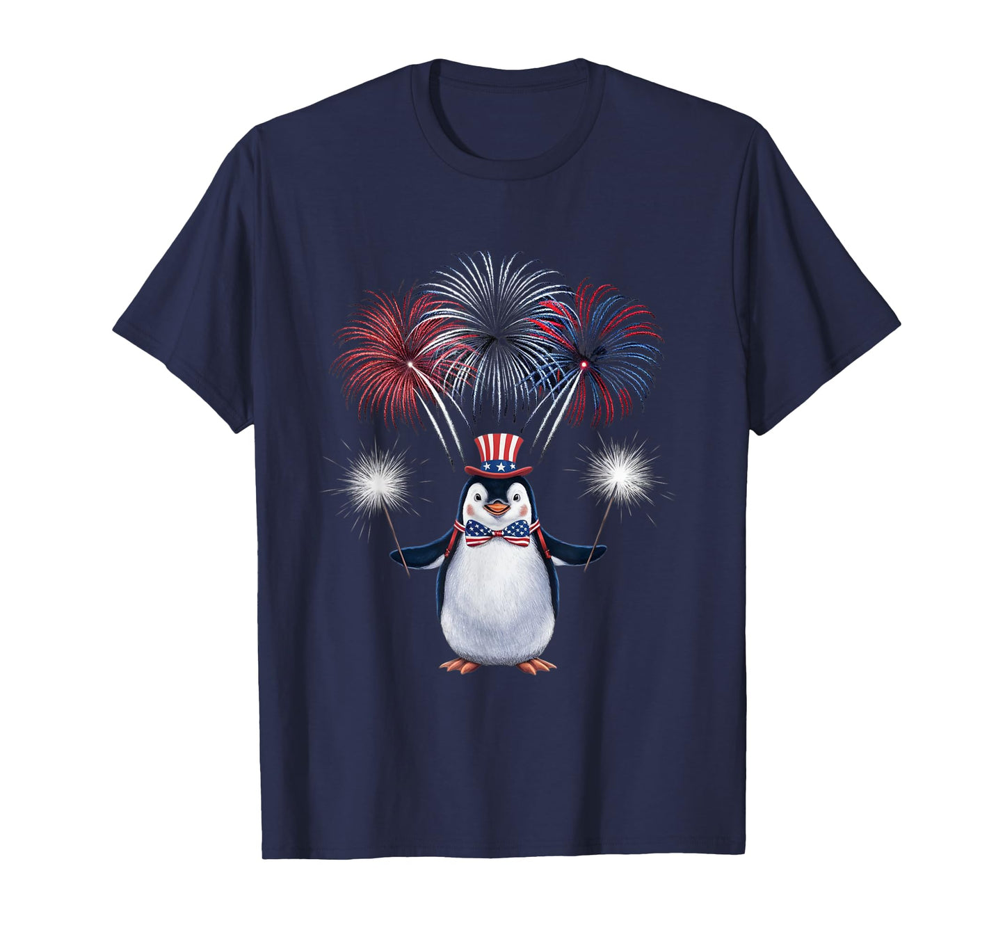 US Flag Penguin 4th Of July Patriotic Penguin Men Women Kids T-Shirt