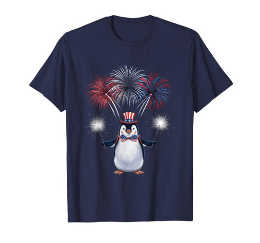US Flag Penguin 4th Of July Patriotic Penguin Men Women Kids T-Shirt