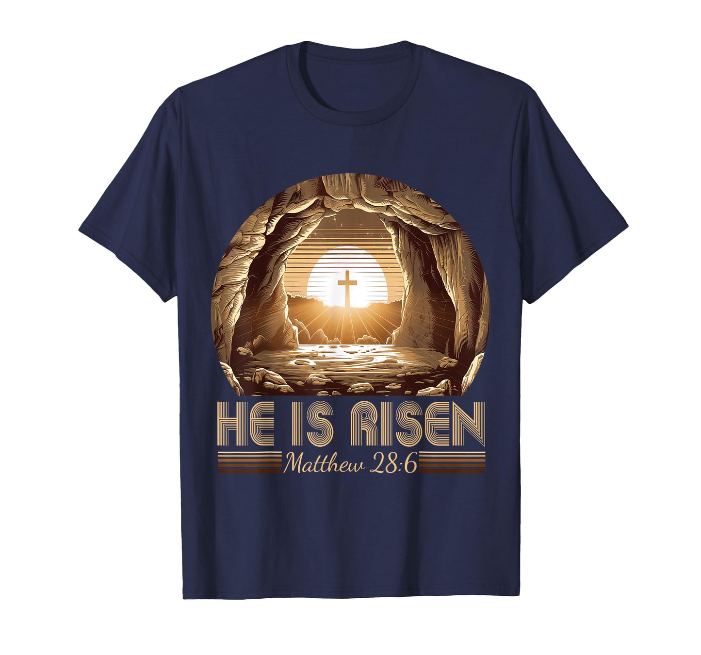 Easter Christian He Is Risen Jesus Empty Tomb Men Women Kids T-Shirt