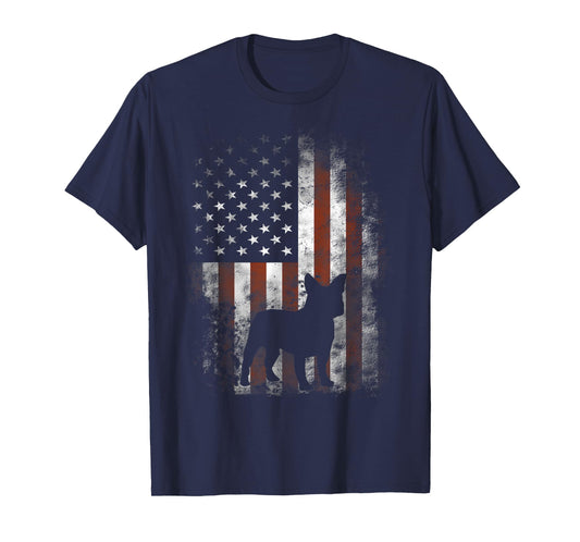 French Bulldog T-Shirt American Flag Patriotic 4th Of July T-Shirt for Women Kids Men