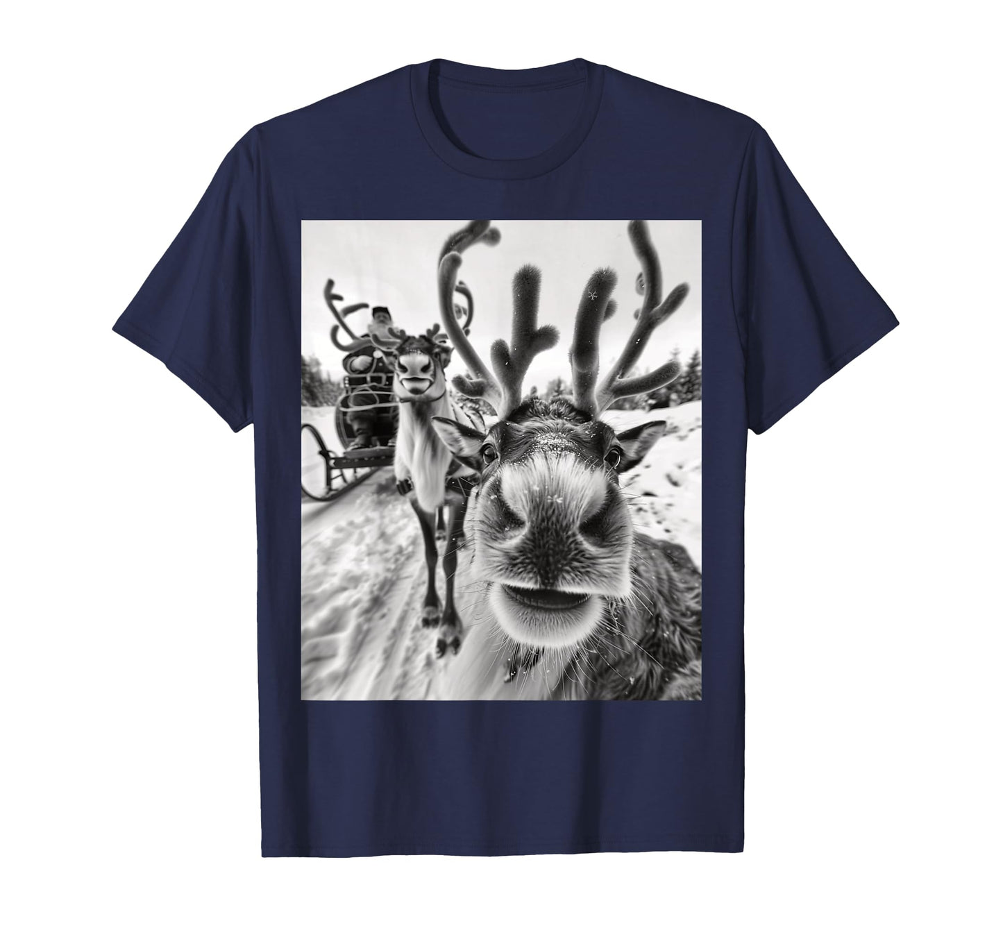 Funny Reindeer Selfie Christmas T-Shirt