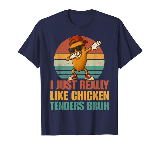 Funny Dabbing Chicken Tenders Bruh Boys Kid Retro Fast Food T-Shirt