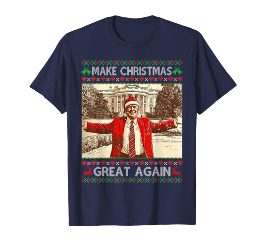 Funny Trump Make Christmas Great Again Xmas Family Pajamas T-Shirt