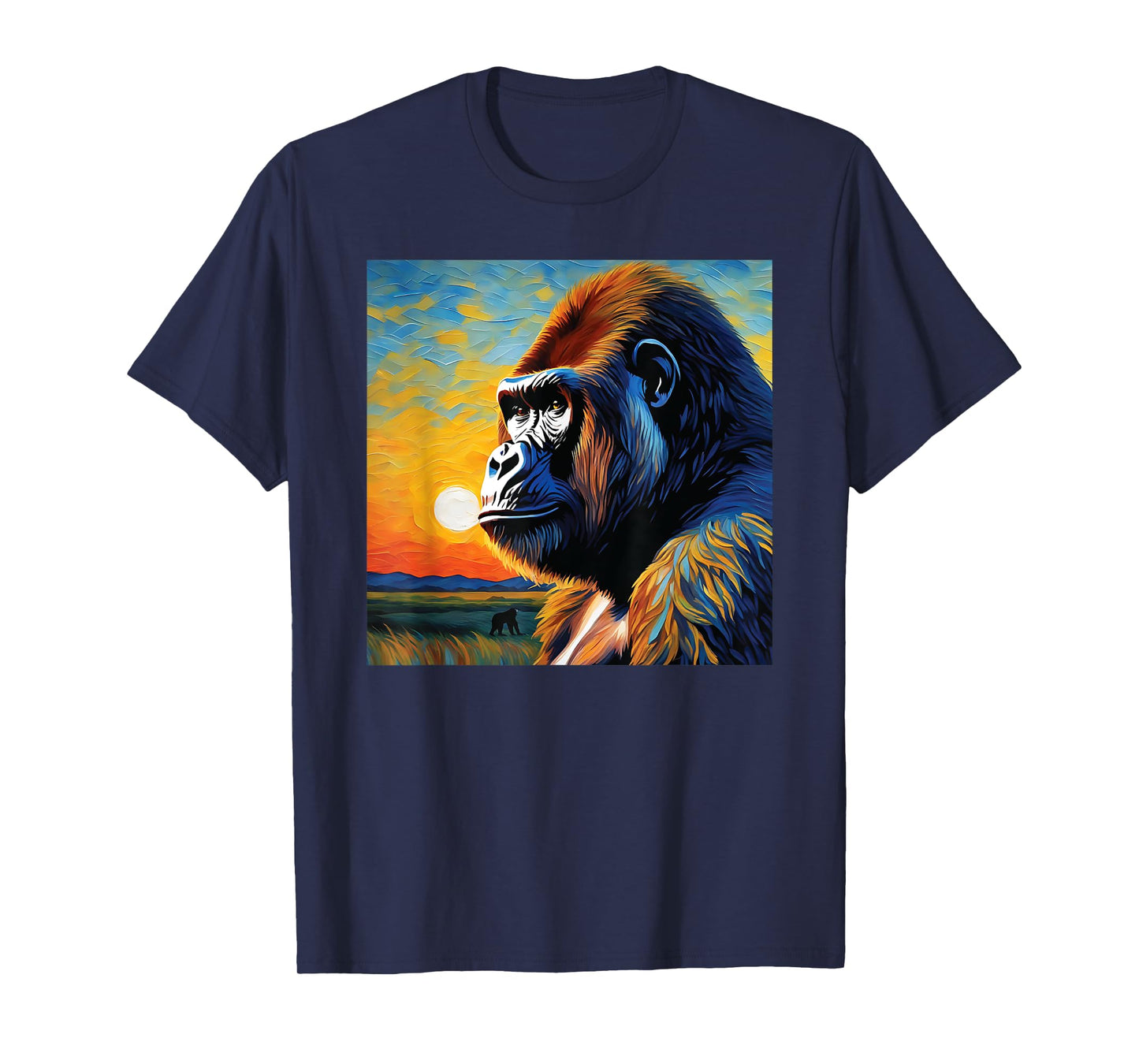 Gorilla head painting Art face for lover Silverback animal T-Shirt
