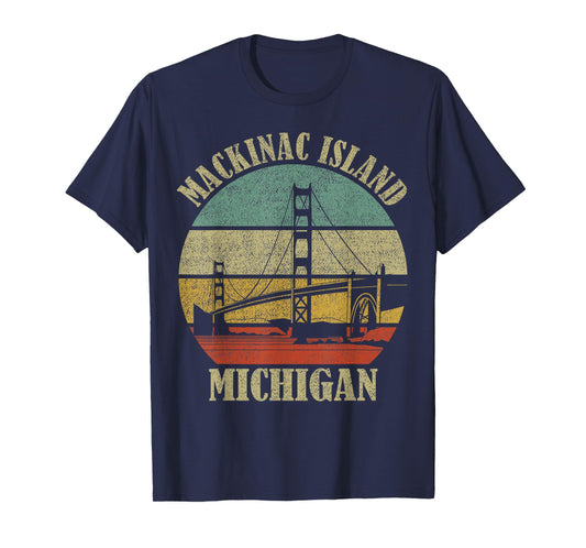 Mackinac Island Bridge Michigan Great Lakes Huron Ferry Trip T-Shirt