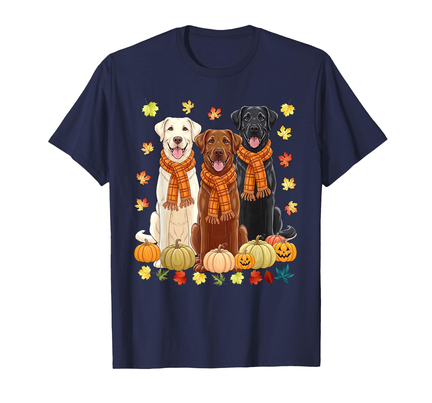 Fall Autumn Pumpkin Labrador Retriever Thanksgiving Dog Mom T-Shirt