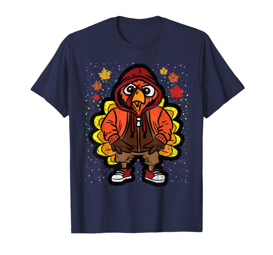 Turkey Gangster Thanksgiving Day Funny Bird Fall Autumn T-Shirt