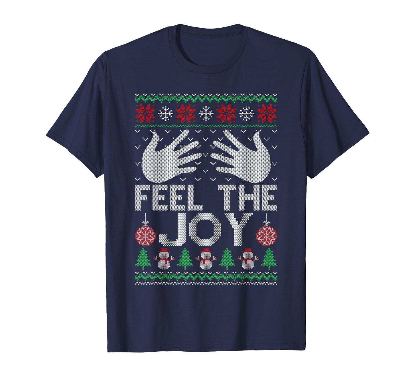 Feel The Joy Merry Christmas Matching Couples Xmas Party T-Shirt