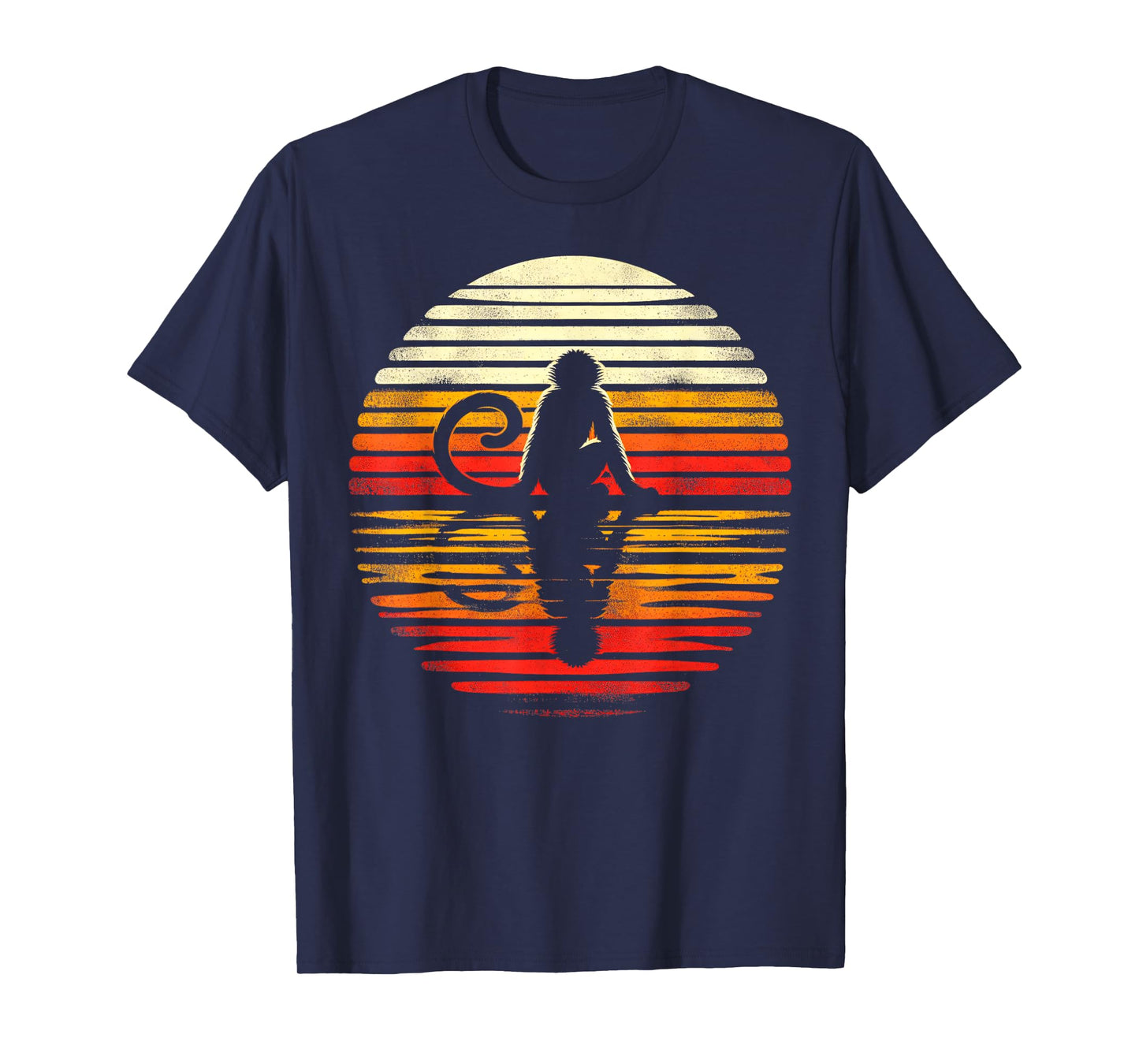 Spider Monkey Sunset Retro Style Safari Vintage 70s T-Shirt