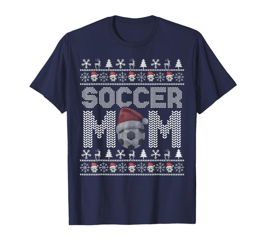 Soccer Mom Women Men Pajama Soccer Ugly Christmas T-Shirt