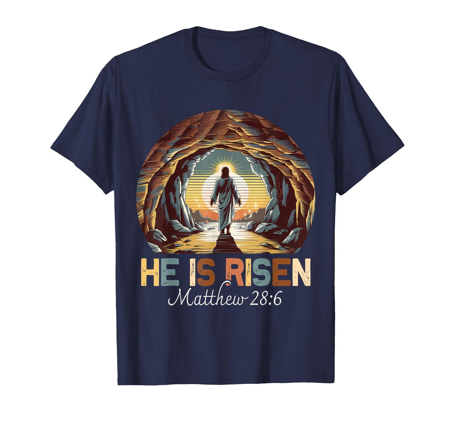 Easter Christian He Is Risen Jesus Empty Tomb Men Women Kids T-Shirt