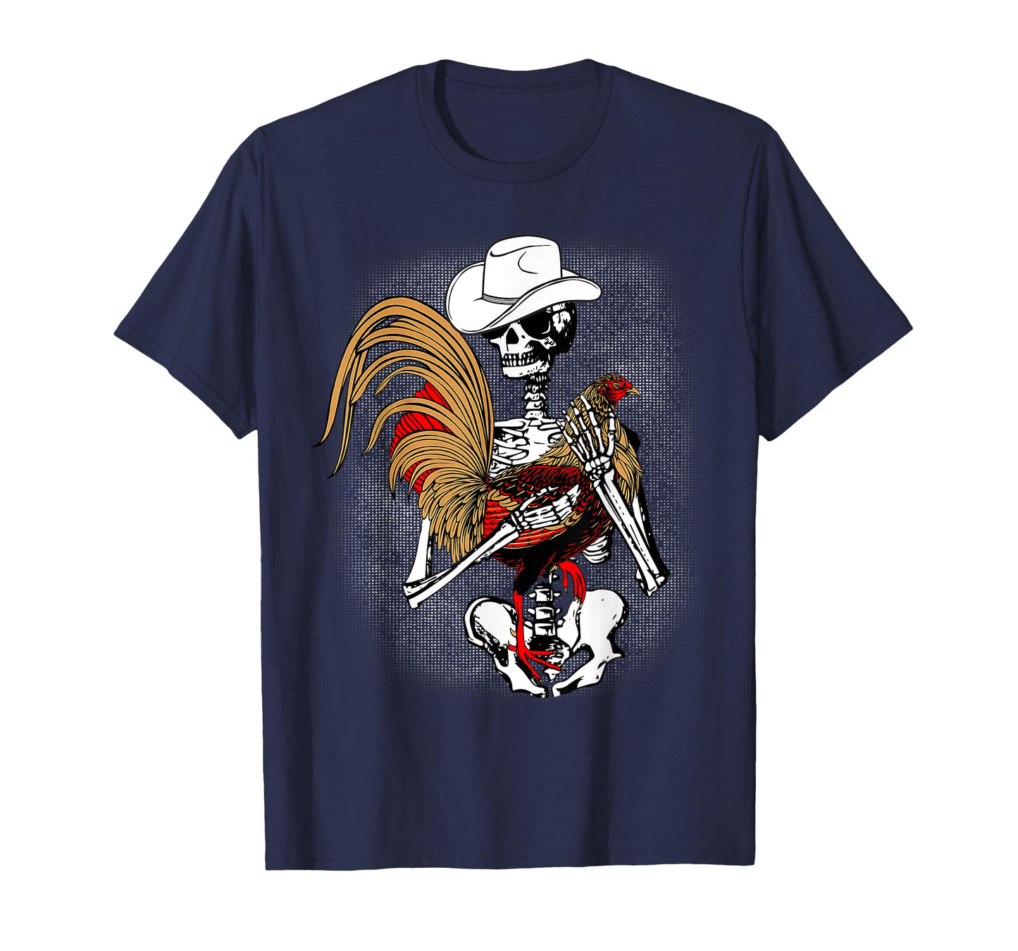 Funny Gallero Red Rooster Chicken Skeleton T-Shirt