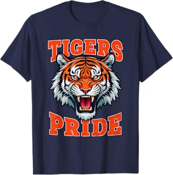 Graphic Tigers Name Family Distressed Tiger Spirit Evergreen T-Shirt
