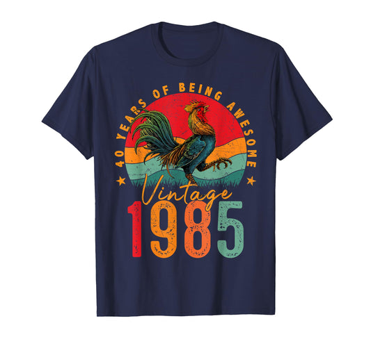 40 Year Old Gifts Vintage 1985 Chicken 40th Birthday Mens T-Shirt