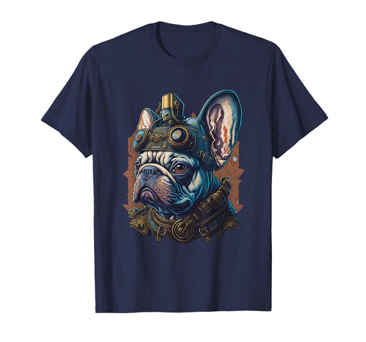 French Bulldog Dogs Steampunk Vintage Machines T-Shirt
