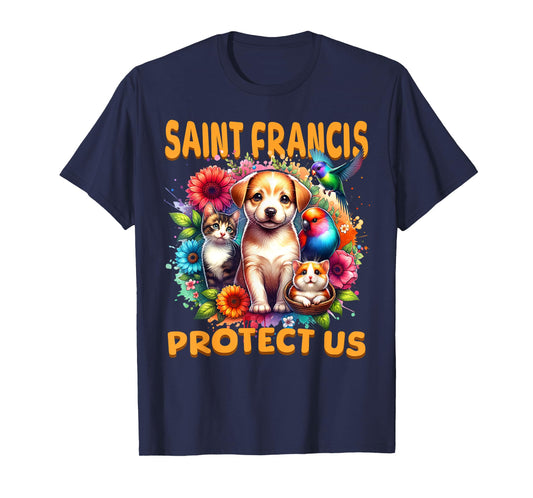 St Francis of Assisi Patron Saint of Animals Cute Catholic T-Shirt