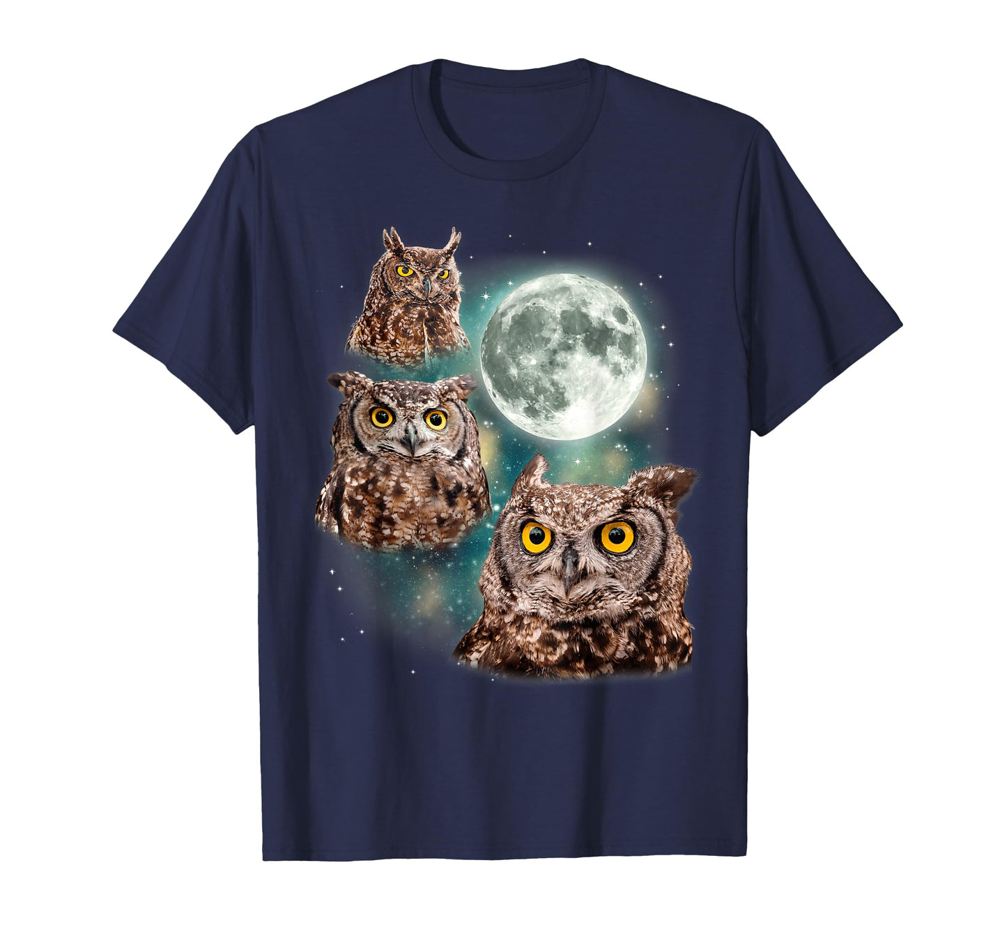 Three Owls Hoot At The Moon | Owl Lovers Night Bird Parody T-Shirt