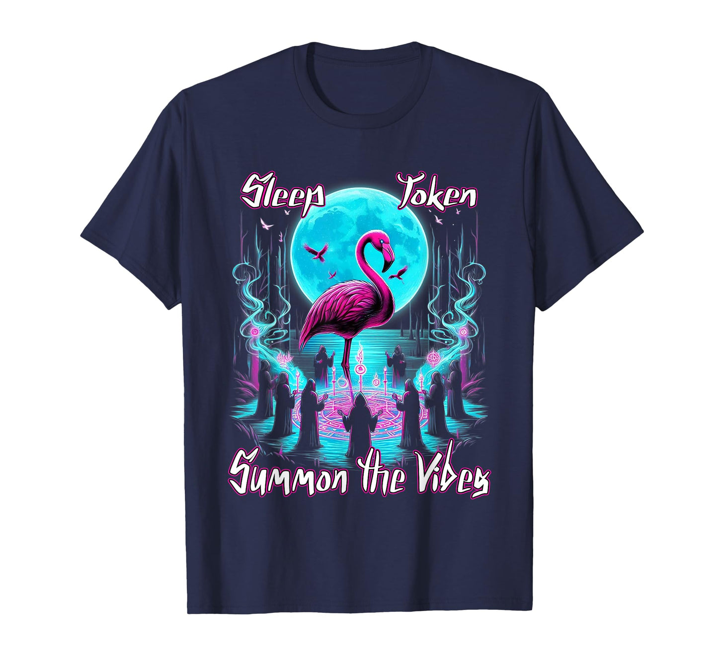 Flamingo Ritual Sleep Token Aesthetic Moon Vibes T-Shirt