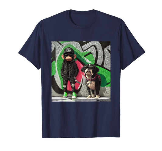 Funny Monkey Dog Cool Graphic Mens Womens Street Sneaker T-Shirt