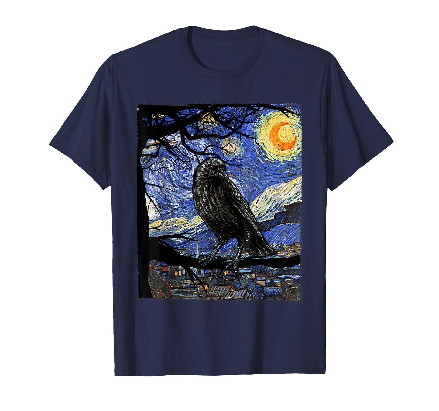 Raven Lover Art, Starry Night Raven, Crow, Raven T-Shirt
