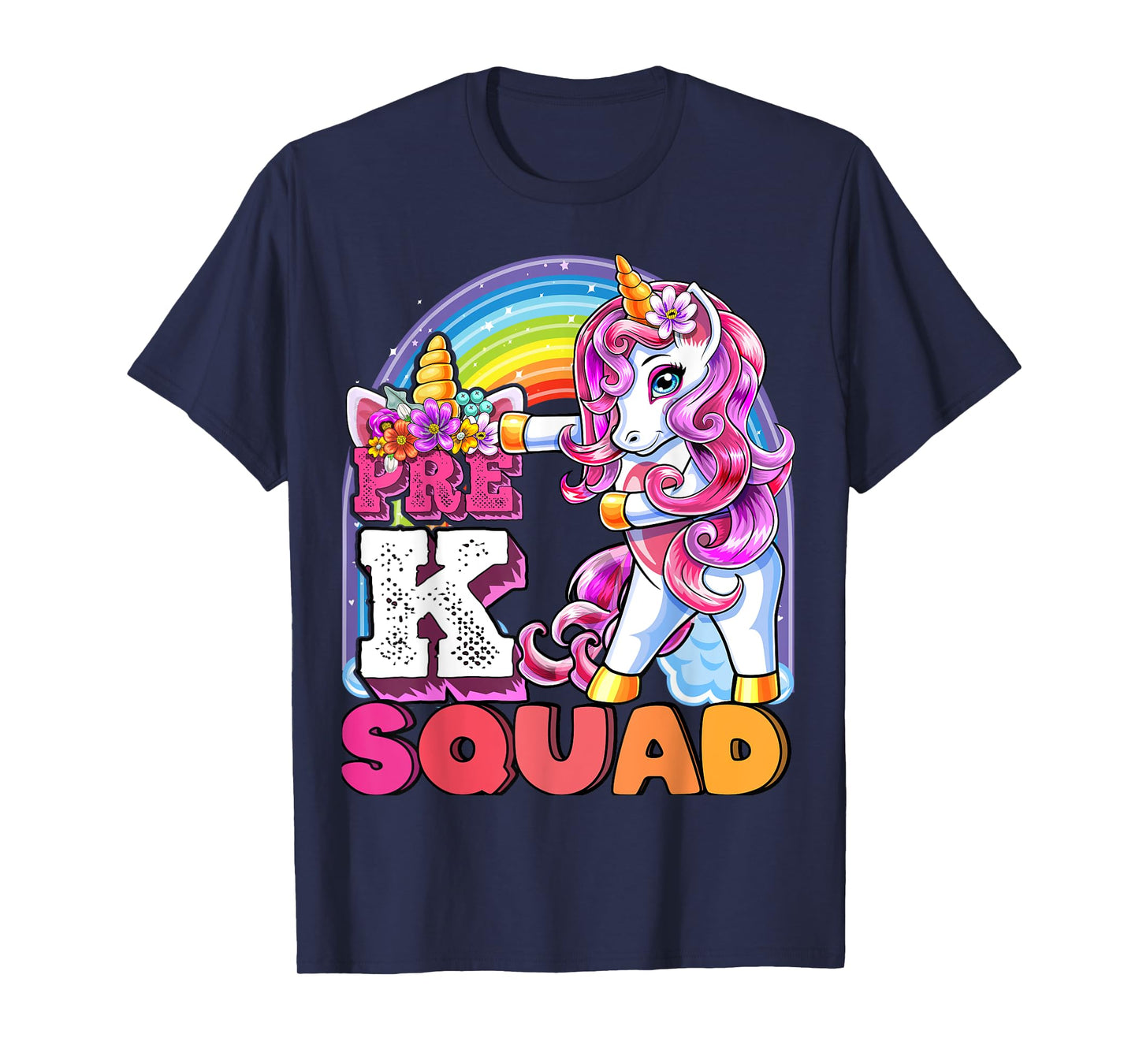 Pre-K Squad Flossing Unicorn Back to School Girls Gift T-Shirt