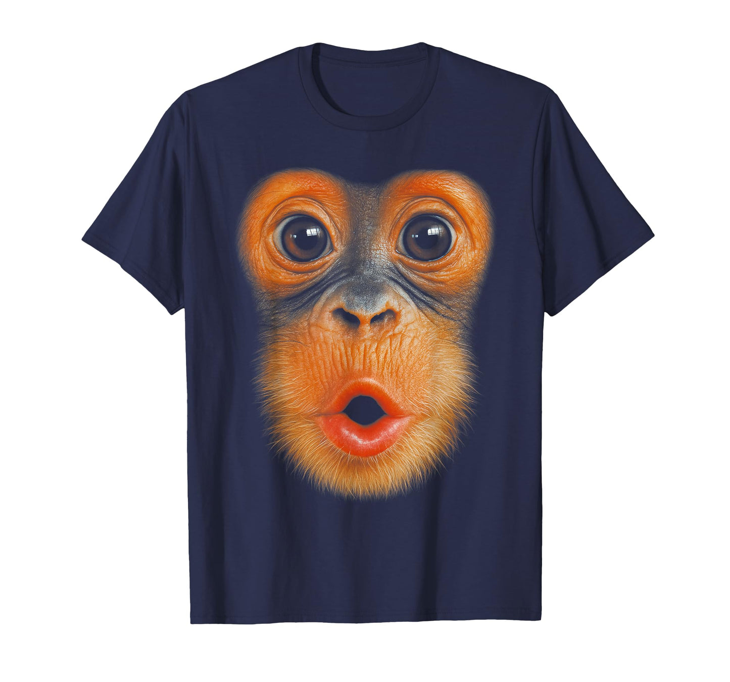 HUGvyn Monkey Blowing Face Monkey Halloween Costume Outfit T-Shirt
