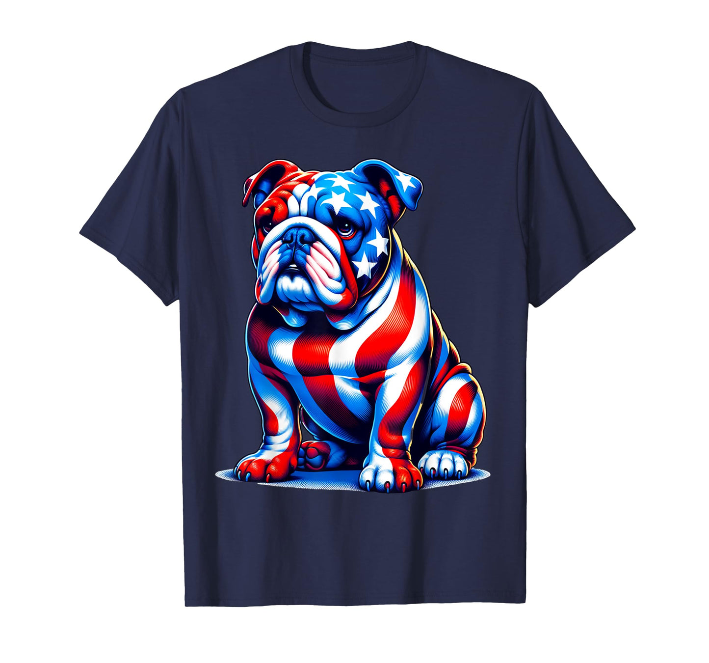 Cute English Bulldog USA Flag Women Dog Lover 4th Of July T-Shirt