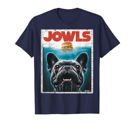Funny Black French Bulldog Jowls Top, Frenchie Mom, Dog Dad T-Shirt