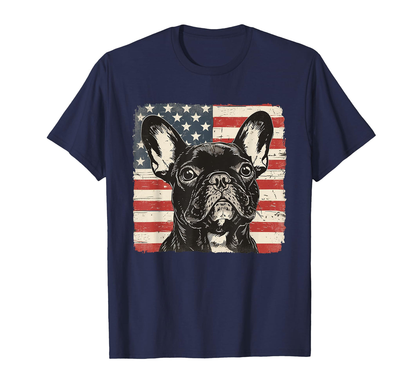 French Bulldog Dog Pop Art USA Flag Shirt July 4th Men Women T-Shirt