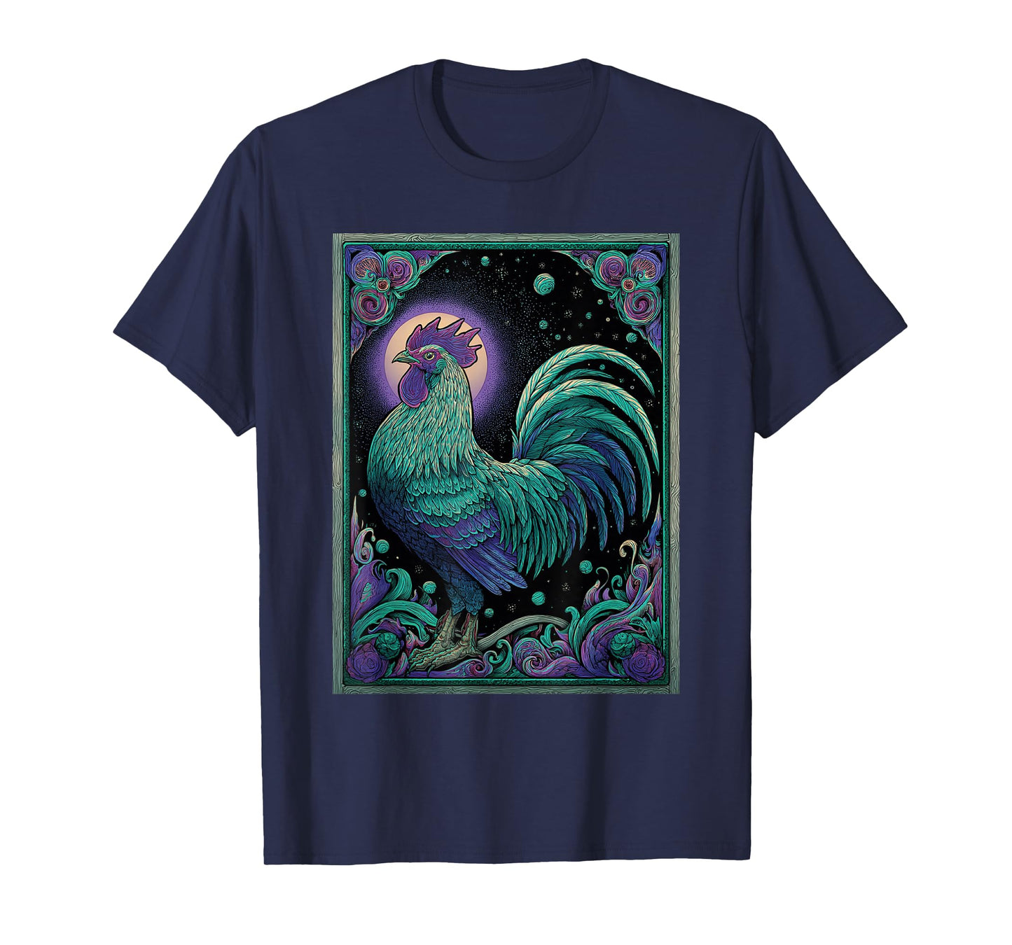 Galactic Rooster Psychedelic Chicken Space T-Shirt