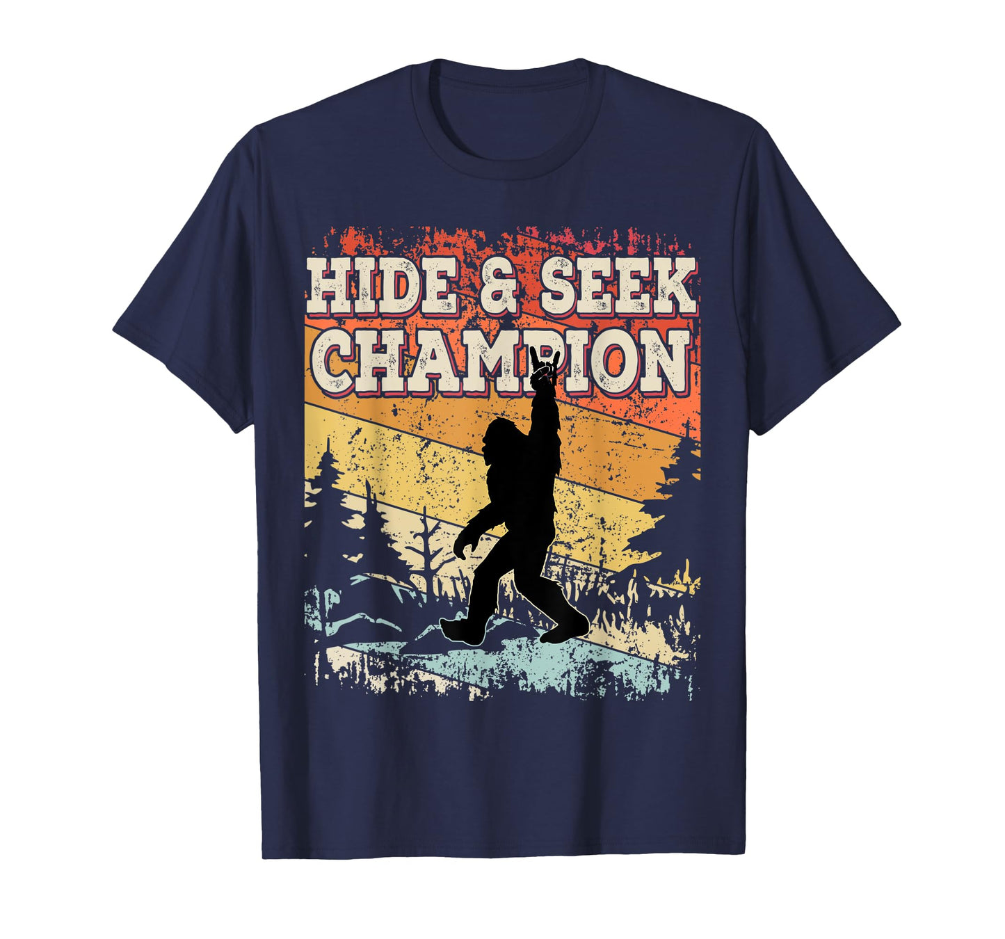 Retro Bigfoot Tee Hide And Seek Champion Vintage Distressed T-Shirt