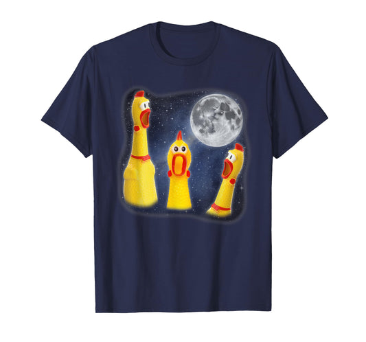 Rubber Chicken Toy Moon 3 Howling At Moon Funny Weird Cursed T-Shirt