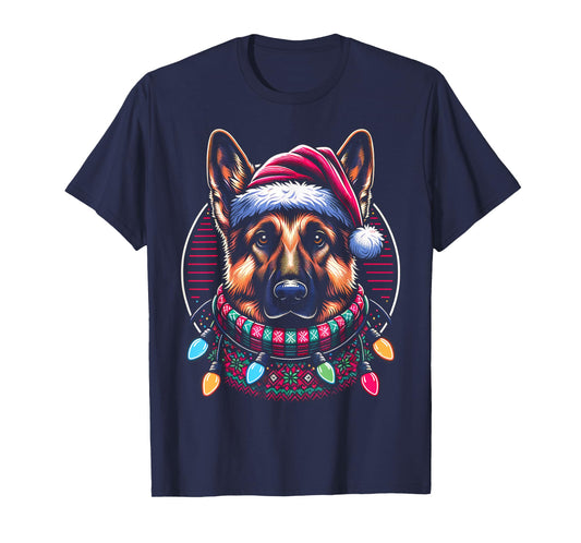 Christmas German Shepherd Xmas Shepherd Mom Dog Lover Womens T-Shirt