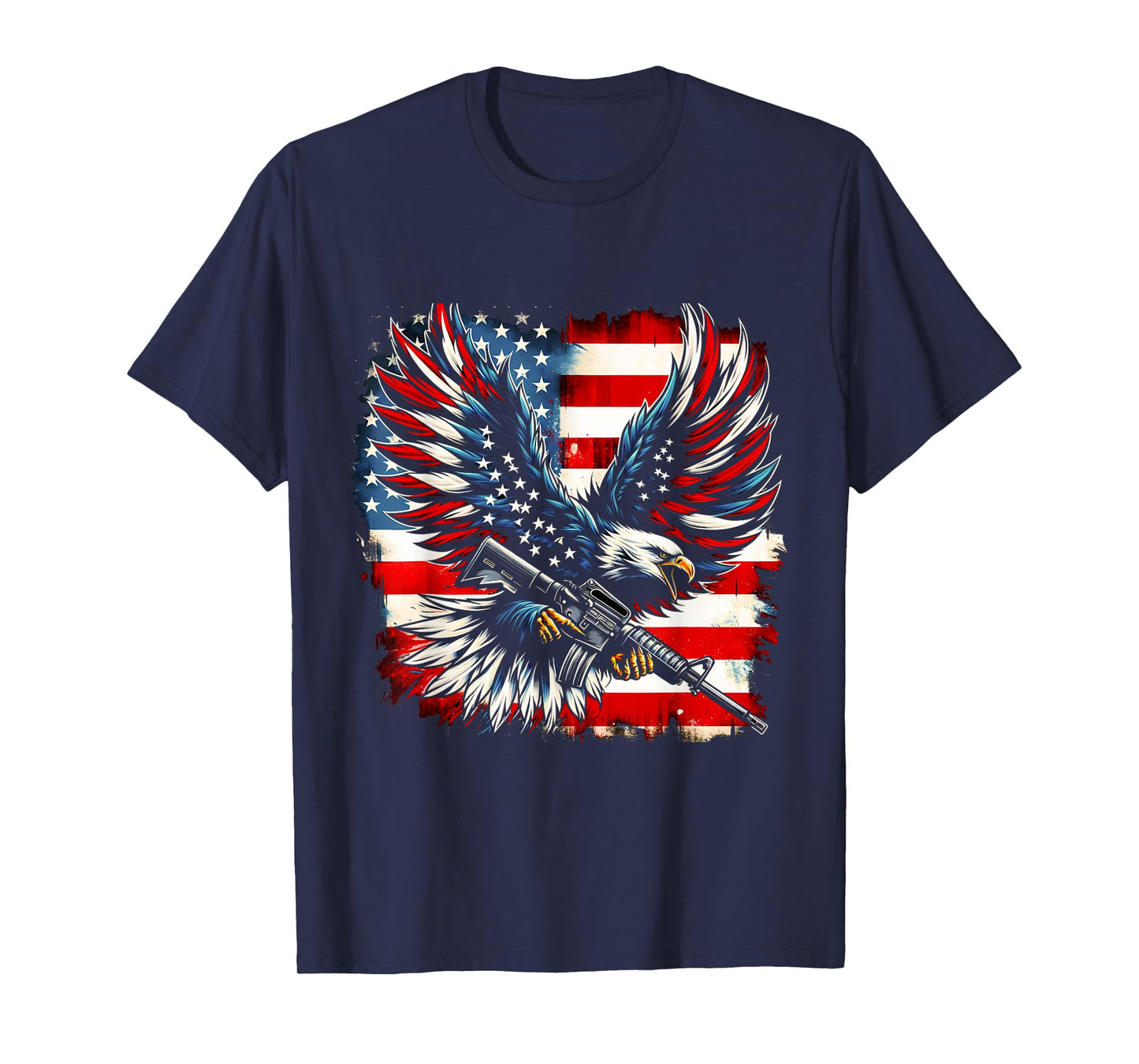 American Flag Eagle with Rifle T-Shirt