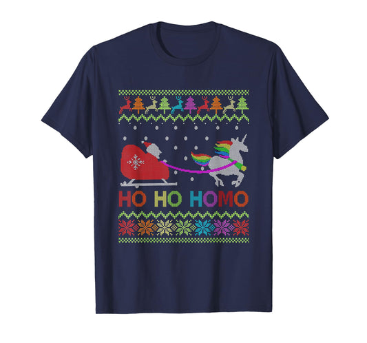 HoHo Homo Gay Christmas Sweater LGBT Pride LGBTQ Proud Ally T-Shirt