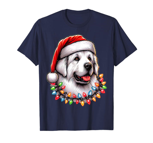 Great Pyrenees Dog Christmas Hat Xmas T-Shirt