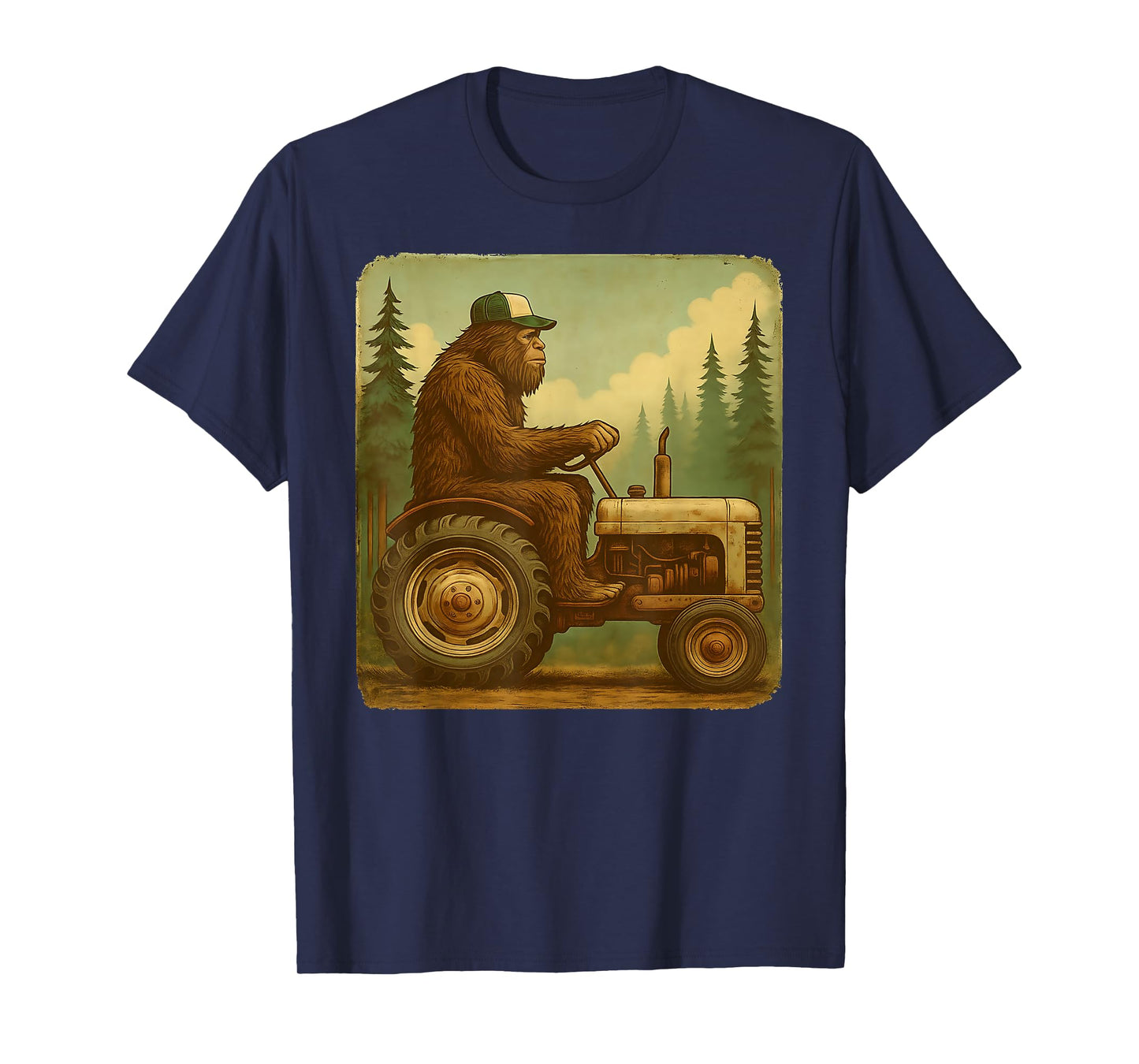 Bigfoot Tractor Farmer Design for Men Farming Farm Dad T-Shirt