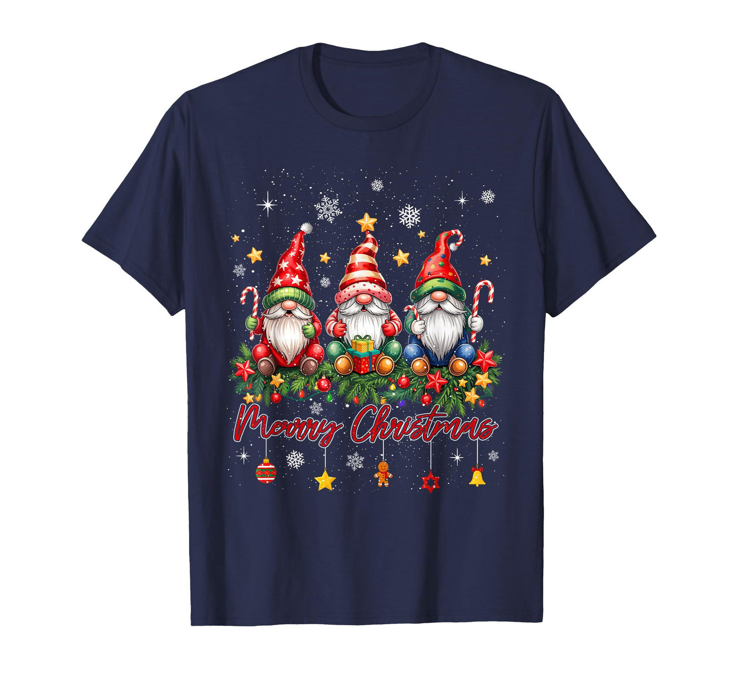 Merry Christmas Gnomes Family Candy Cane Holiday Xmas Pajama T-Shirt
