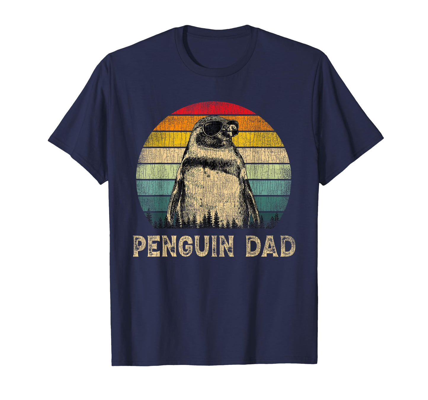 Vintage Penguin Dad Penguin Lovers Daddy Father's Day T-Shirt