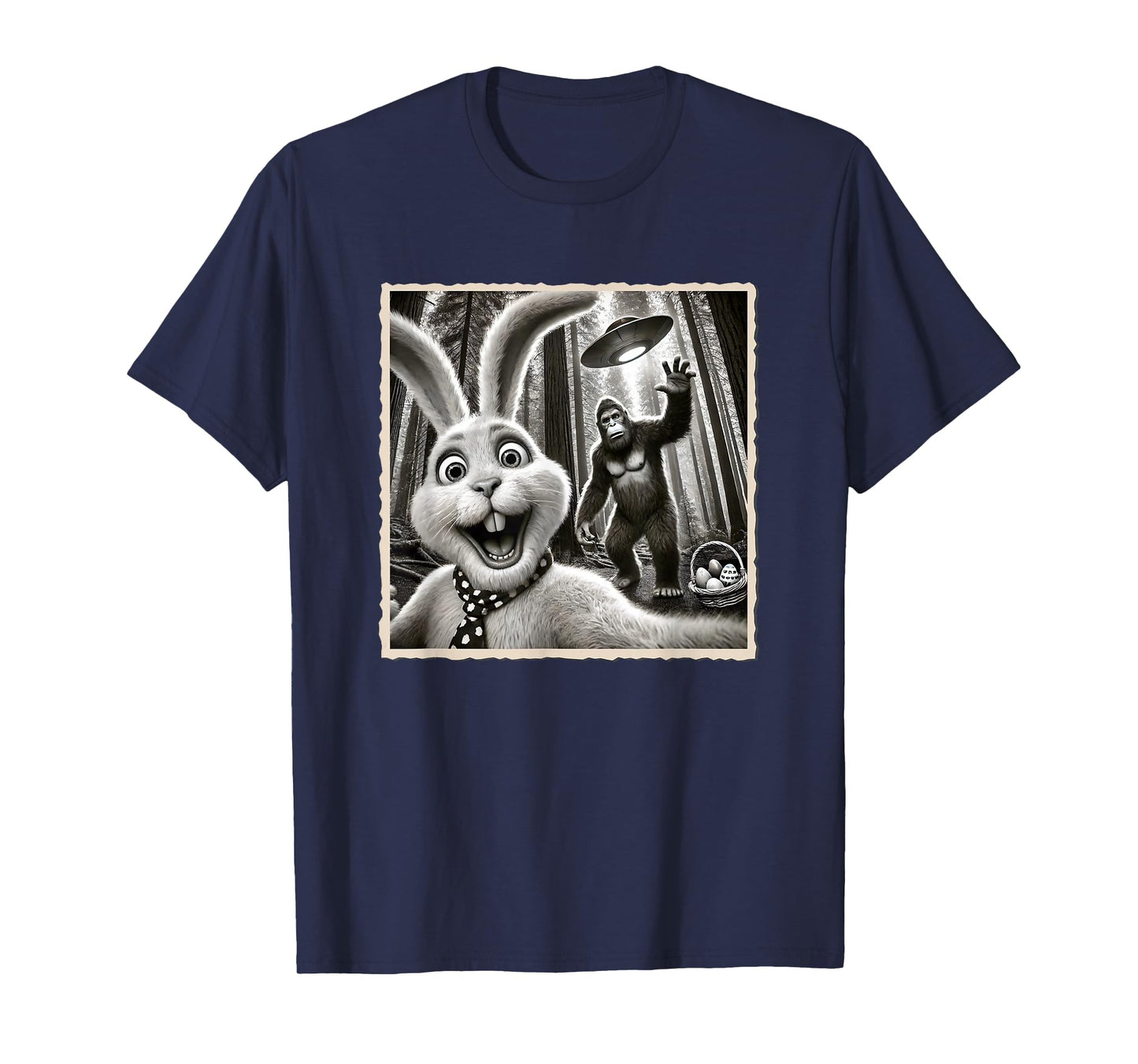 Easter Bunny Selfie With Bigfoot | Funny Easter, Bunny T-Shirt