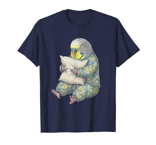 Funny Sleepy Budgerigar Budgie Bird Pajama Women Men Kids T-Shirt