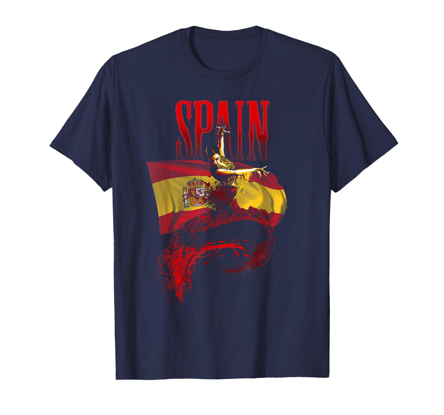 Flamenco Dancer Spain Flag Spanish Heritage Art T-Shirt