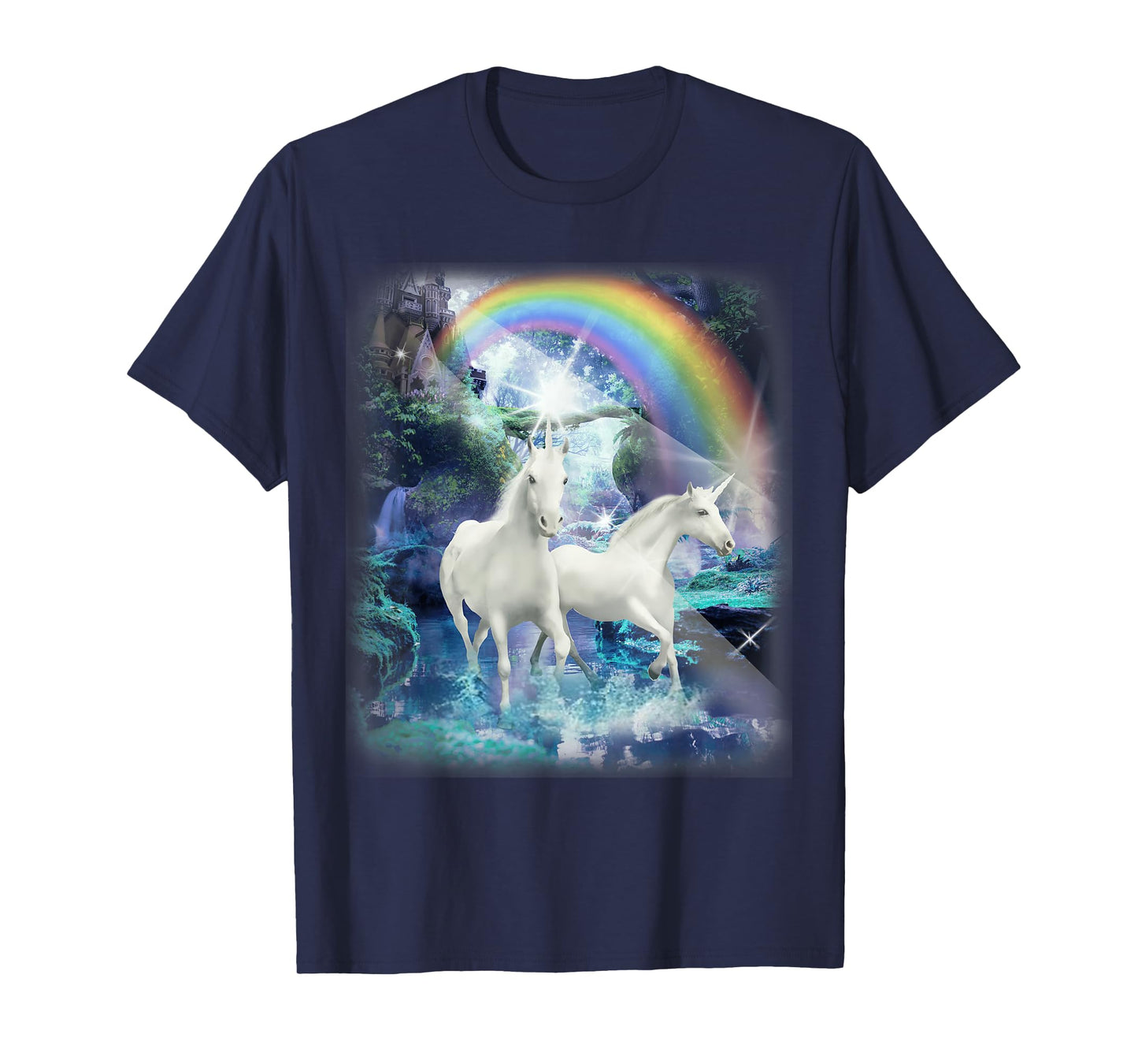 Adult Mesmerizing Unicorn Castle Forest T-Shirt