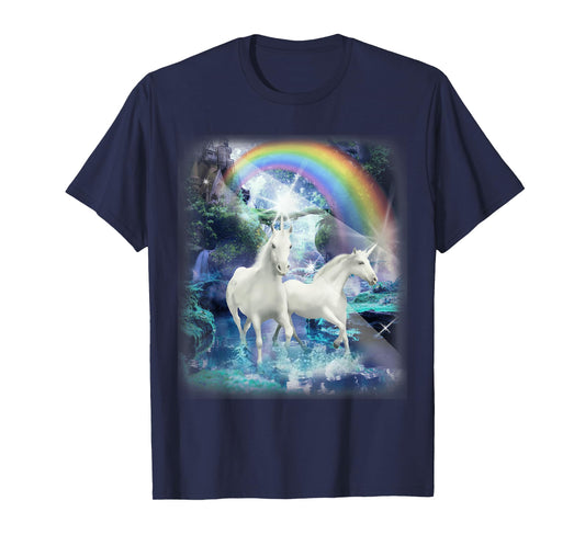 Adult Mesmerizing Unicorn Castle Forest T-Shirt