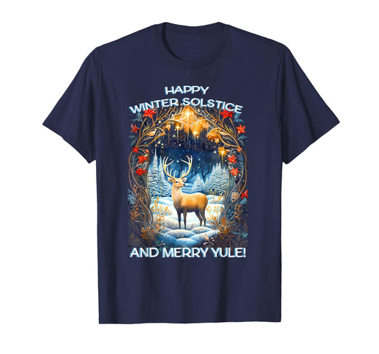 Merry Solstice Happy Yule Christmas Bird Nordic Xmas Graphic T-Shirt