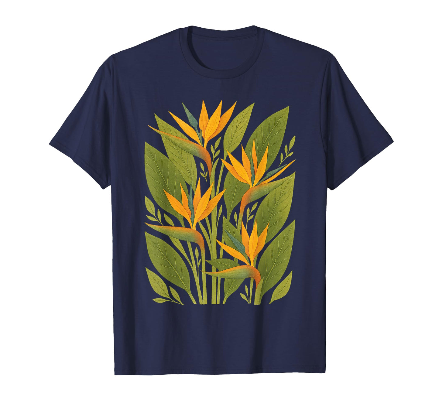 Bird of Paradise Flower Plant South Africa Pattern T-Shirt