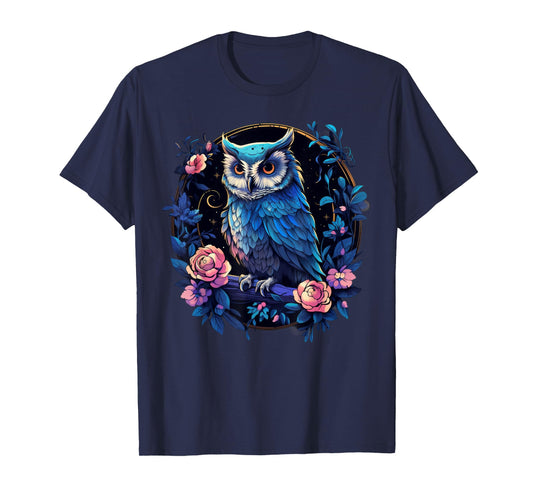 Cottagecore Aesthetic Floral Owl T-Shirt