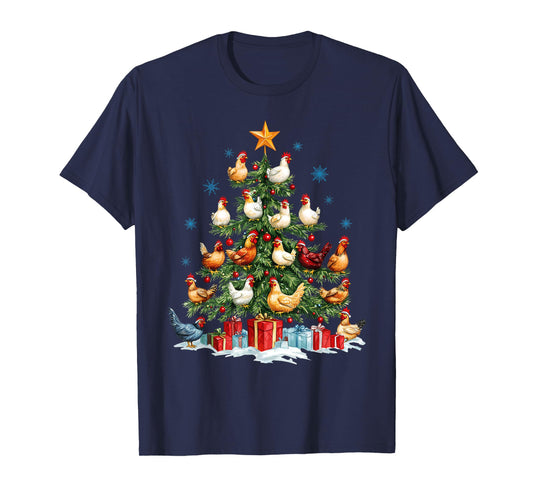 Clucking Chickens Festive Fowl Christmas Tree Ornaments T-Shirt