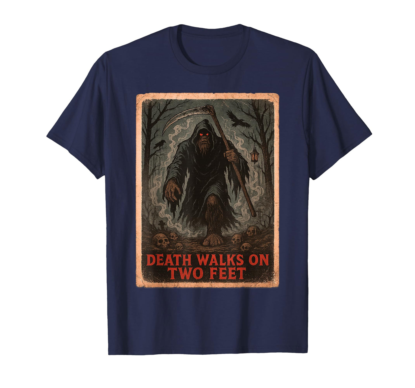 Grim Reaper Bigfoot - Funny Halloween Sasquatch Poster T-Shirt