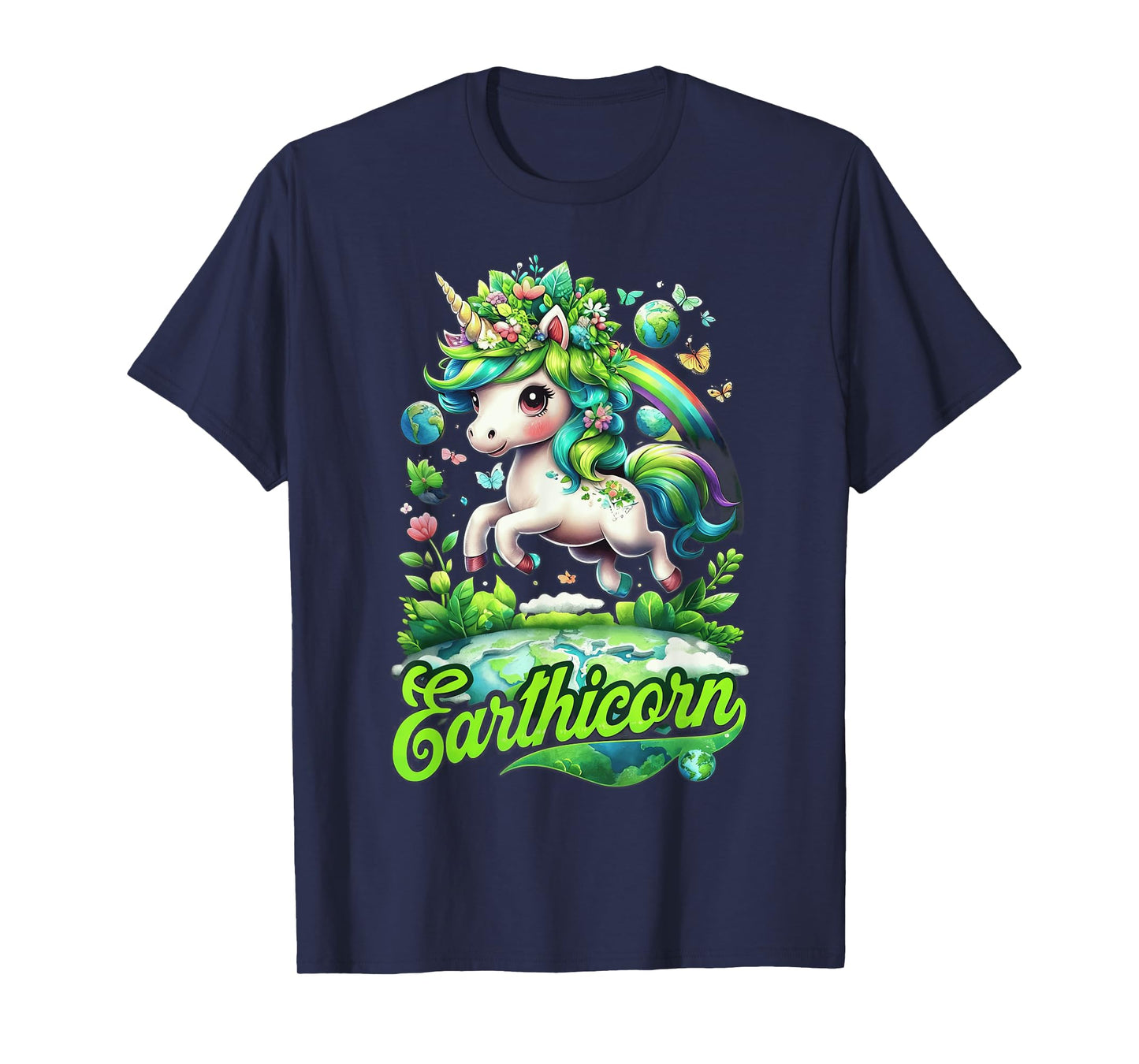 Earthicorn Unicorn Earth Day T-Shirt Kids Girls Go Green T-Shirt
